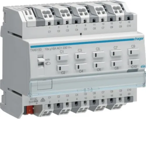 Hager TXA610D Actionneur de commutation/volets roulants easy10/5 canaux KNX