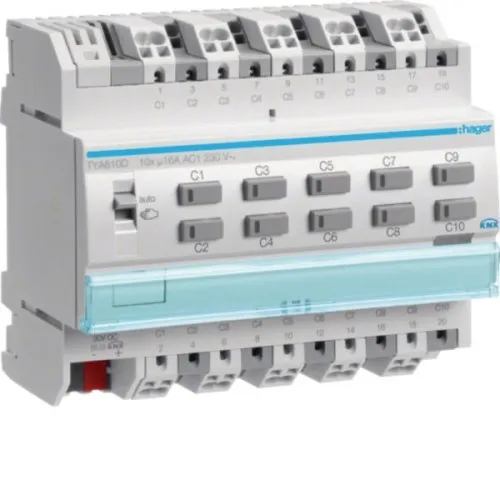Actionneur de commutation/volets roulants KNX Hager TYA610D