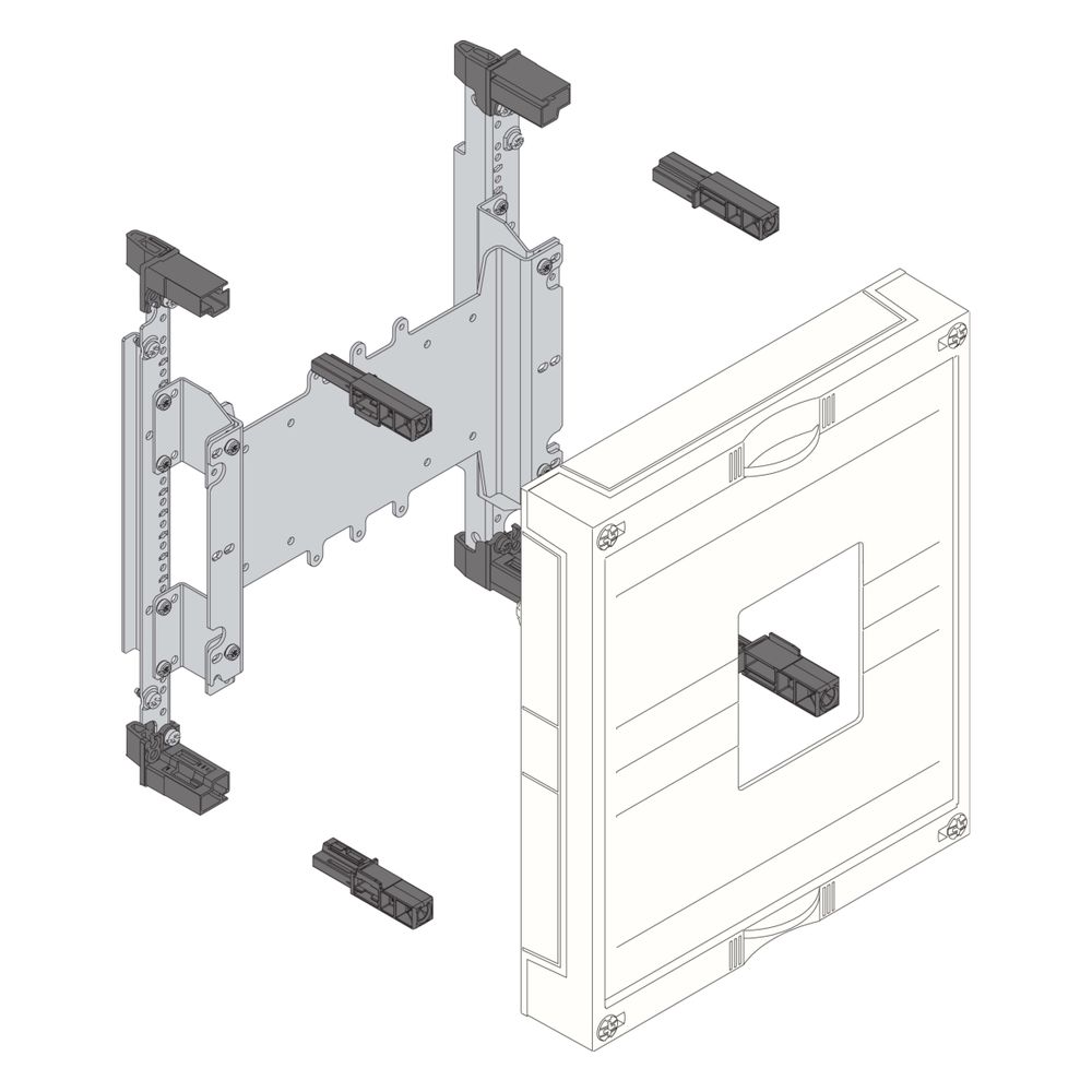 Bloc de montage universel Hager, 300x250 mm, pour disjoncteurs H3 et P160