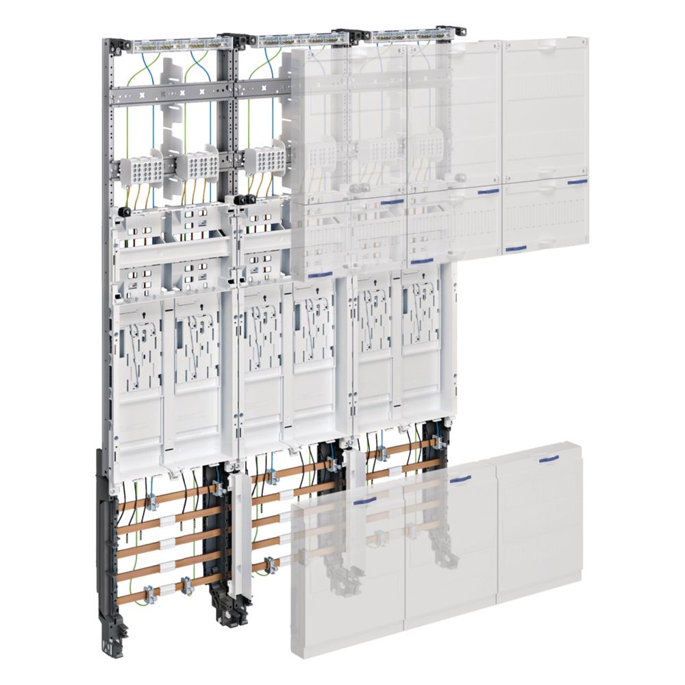 Hager Coffret complet, univers Z, 6 emplacements pour compteurs, BKE-I, H 1050 mm, 3 compartiments