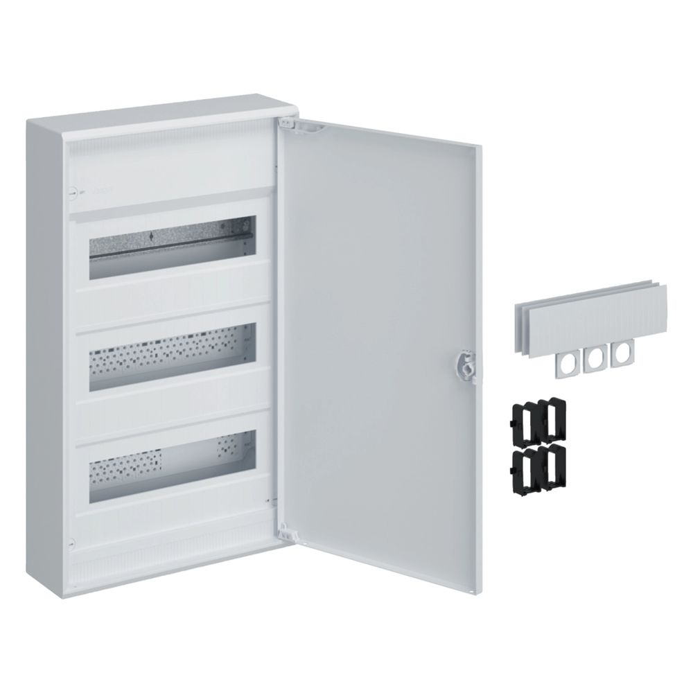 Hager Petit coffret de distribution Volta, encastré, 3x12 modules, IP30, SKII, porte et prise RJ45
