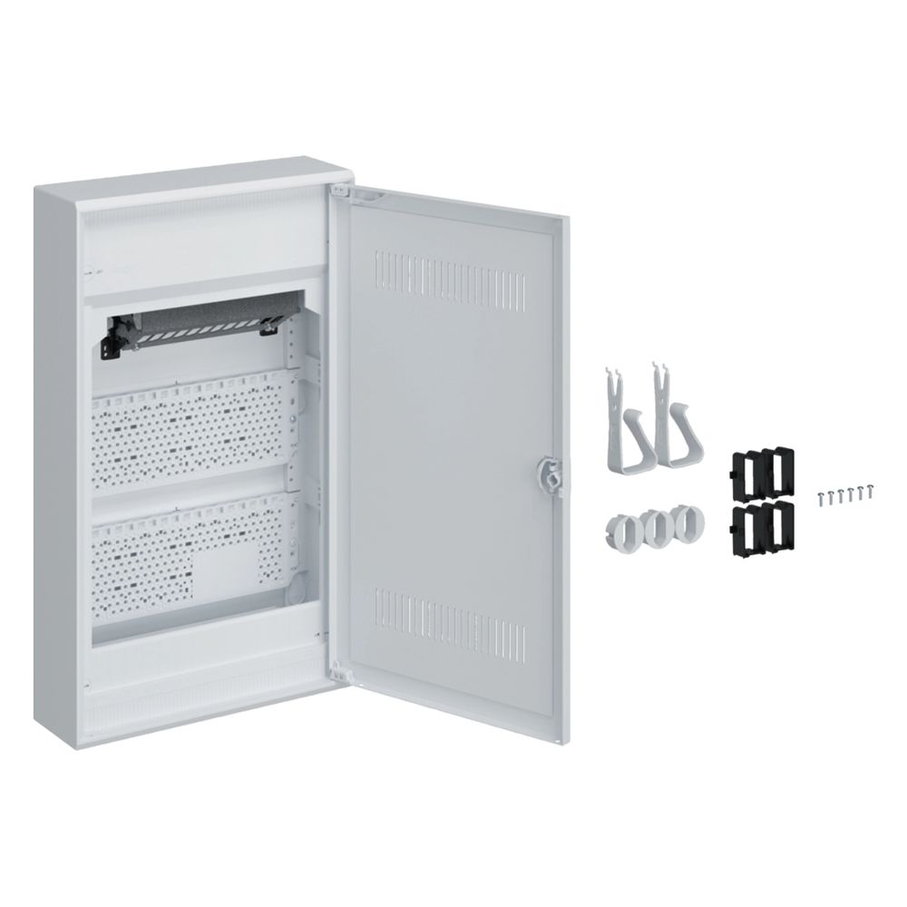 Armoire de distribution Hager Multimedia Volta APV 3 rangées avec porte en plastique fendue