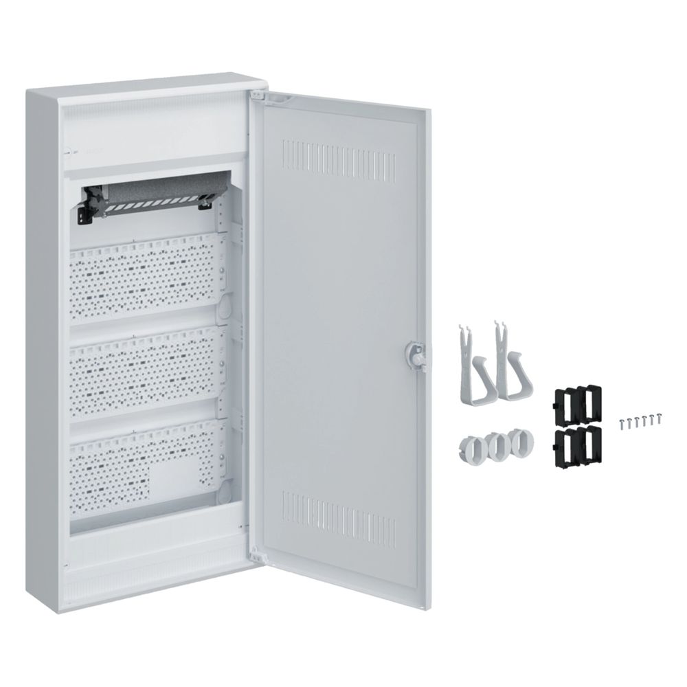 Hager Porte pour petit distributeur volta encastré, 4 rangées, en plastique, avec plaque de porte