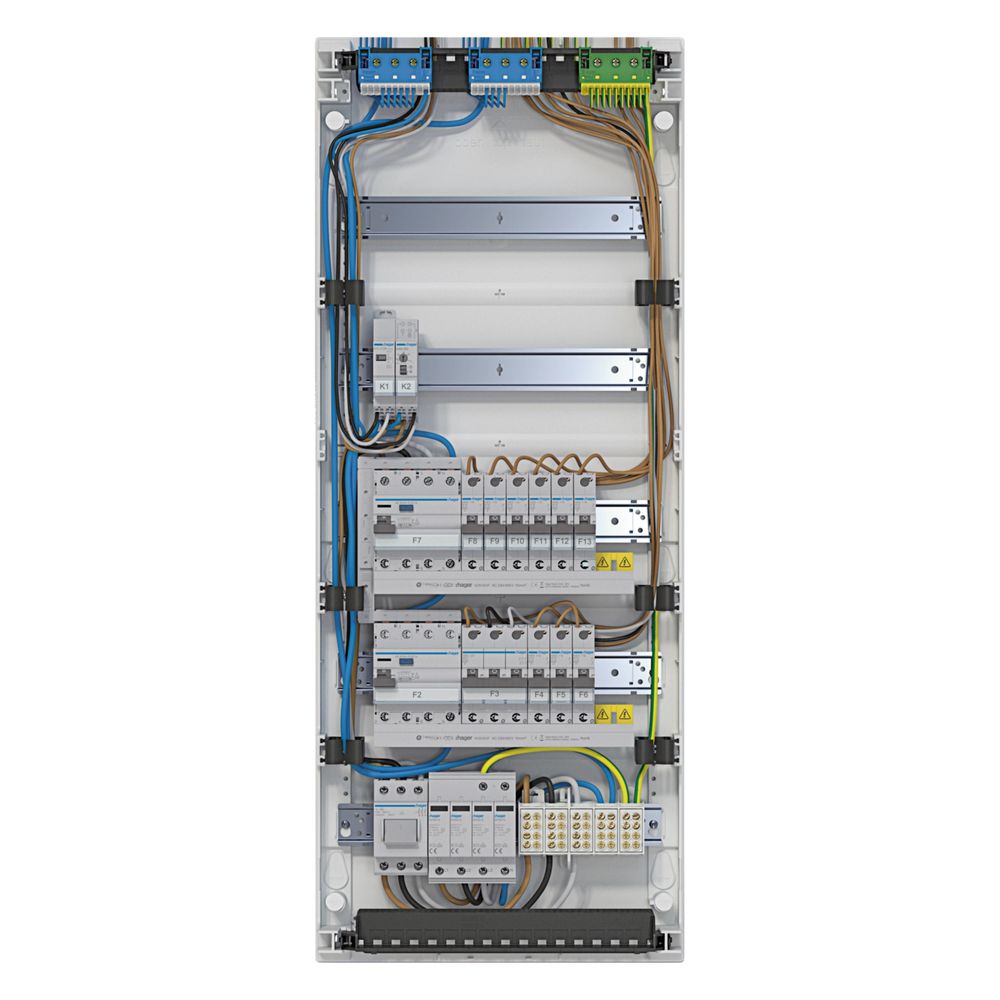 Tableau électrique Hager Volta, encastré, 5x12 modules, IP30, QuickConnect