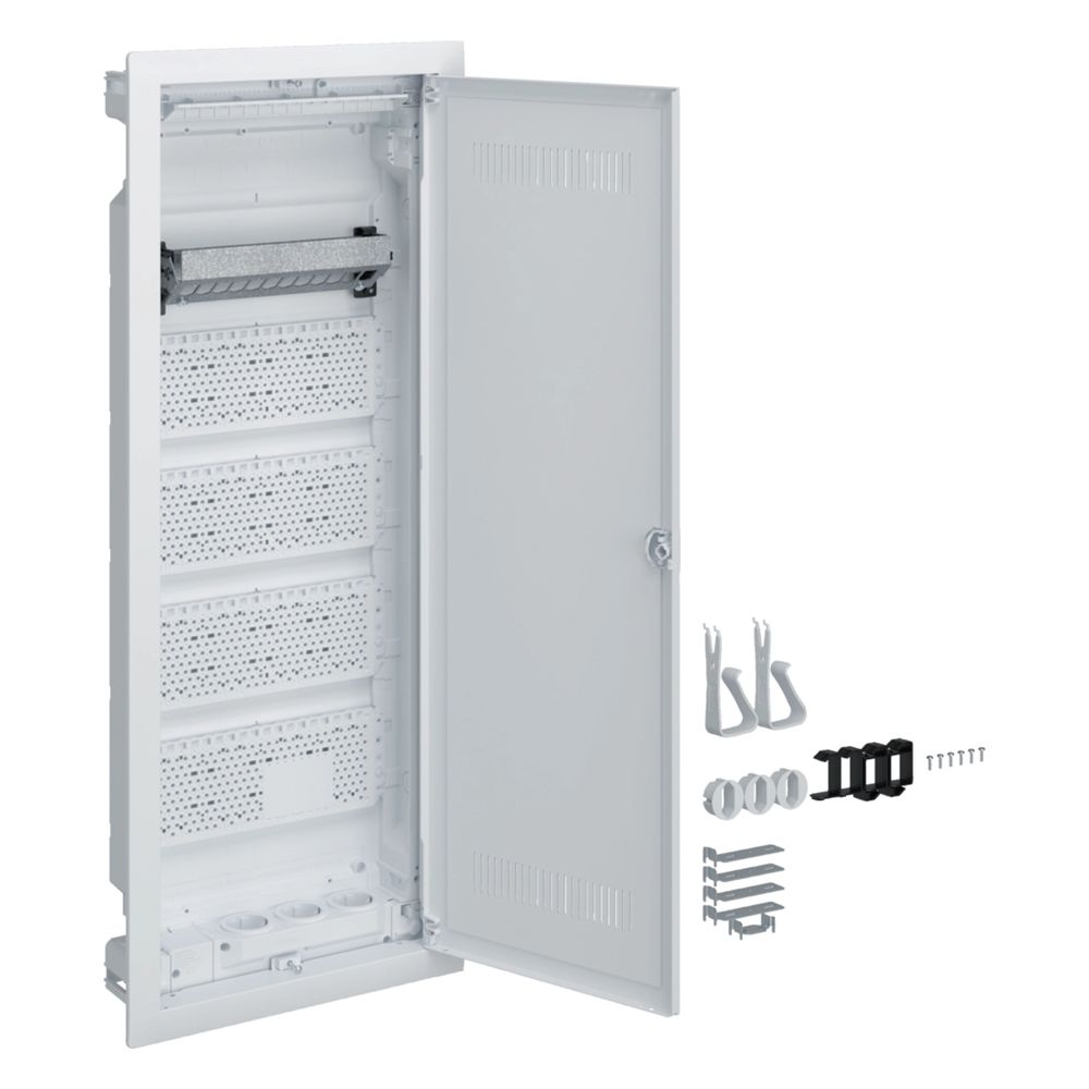 HAGER Volta Distributeur électrique encastré multimedia, 5 rangées, porte en plastique fendue