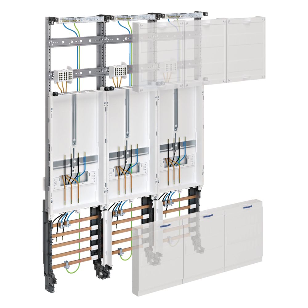 Kit de montage complet Hager univers Z, 1050 mm, 3 zones, 3 champs, pour NRW, SH, MV, Basse-Saxe, E.ON Mitte