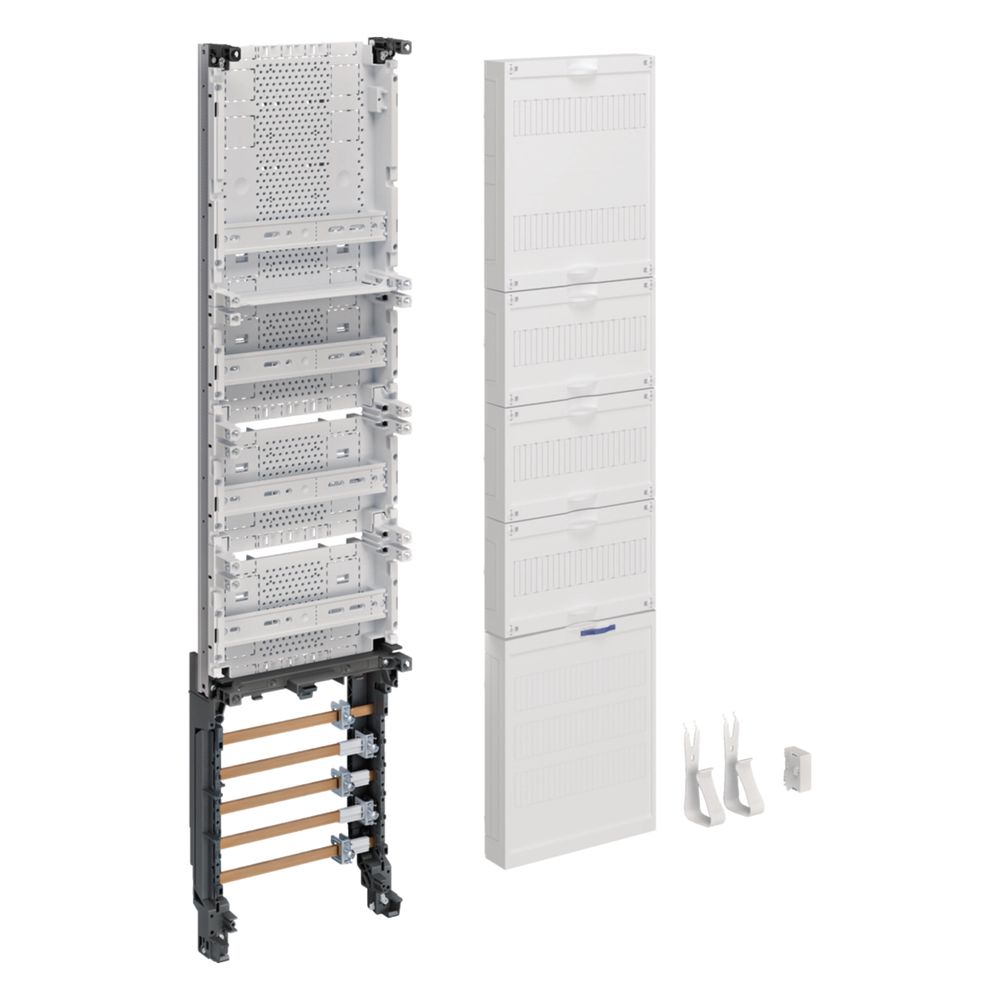 Kit d'encastrement Hager, univers Z, avec jeux de barres, 3 x RfZ et APZ en haut, 1050 mm