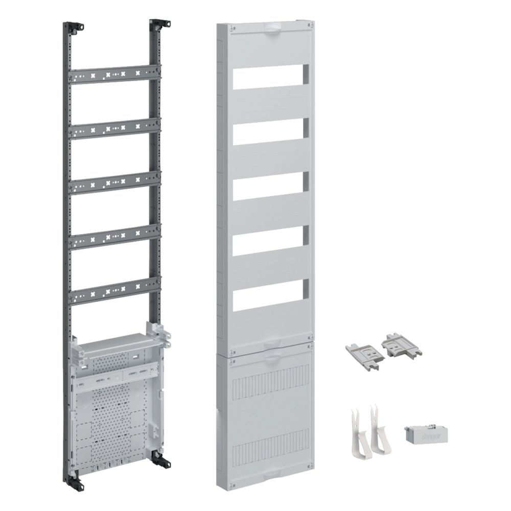 Panneau de distribution Hager, univers Z, 1050 mm, 1 champ, 5 rangées, APZ en bas, sans bornes à enfichage rapide