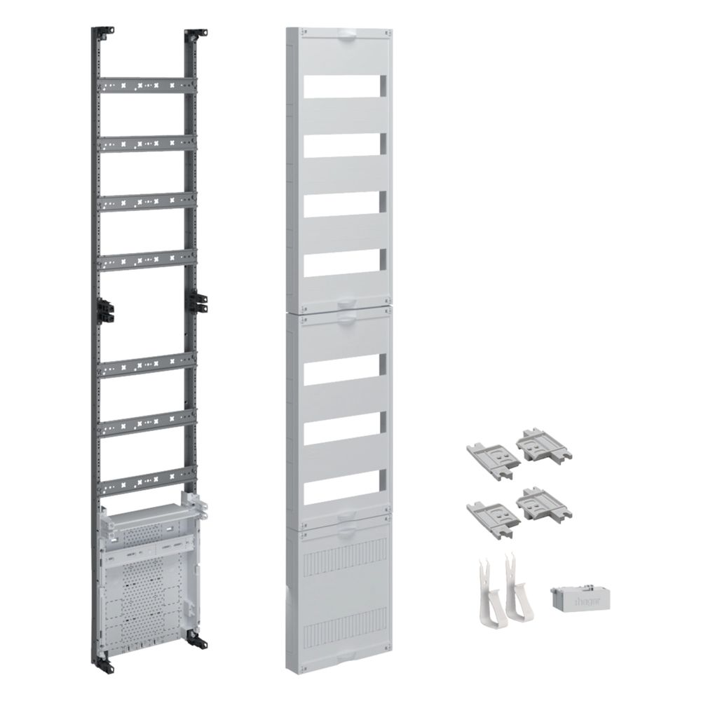 Panneau de distribution universZ Hager, 1350 mm, 1 champ, 7 rangées, APZ en bas, sans bornes à enfichage rapide