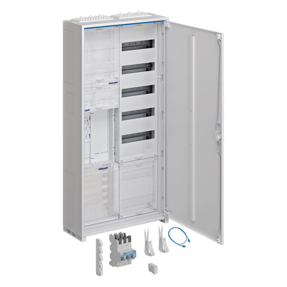 Armoire complète Hager, univers Z, 1 ZP, RES, BKE-I, OKK, VT5, APZ, SLS 50A, ESA, 1100x550x205 mm, IP44