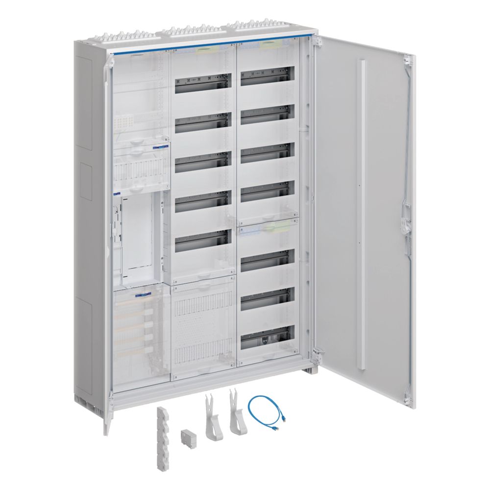 Armoire complète Hager, univers Z, 1 ZP, BKE-I, APZ, ESA, VT13, IP44, H 1100 mm, 3 champs