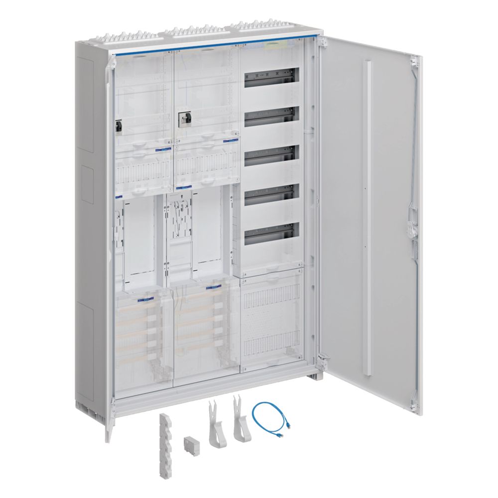 Armoire complète Hager, univers Z, 2 ZP, BKE-I, OKK, APZ, VT5, H 1100 mm, 3 champs, ESA