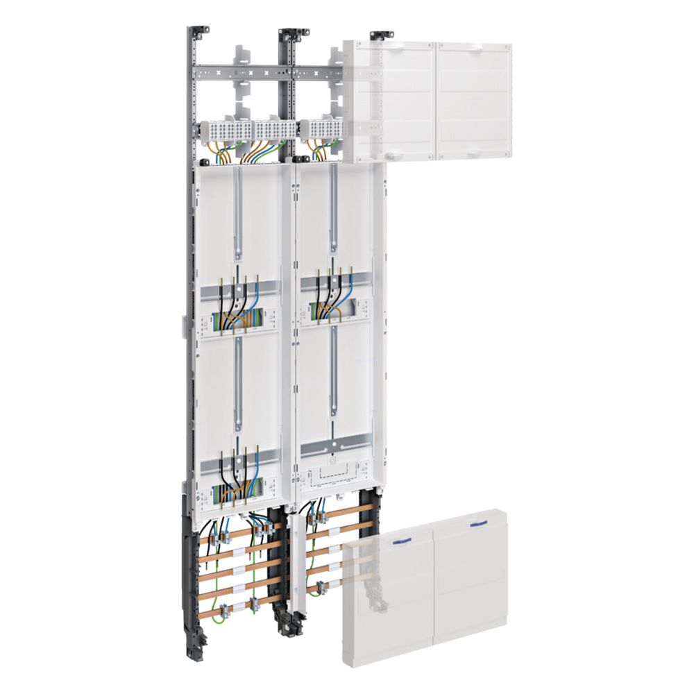 Hager Coffret complet, univers Z, champ de compteur, 1350 mm, 3 emplacements de compteur/réserve, 2 modules