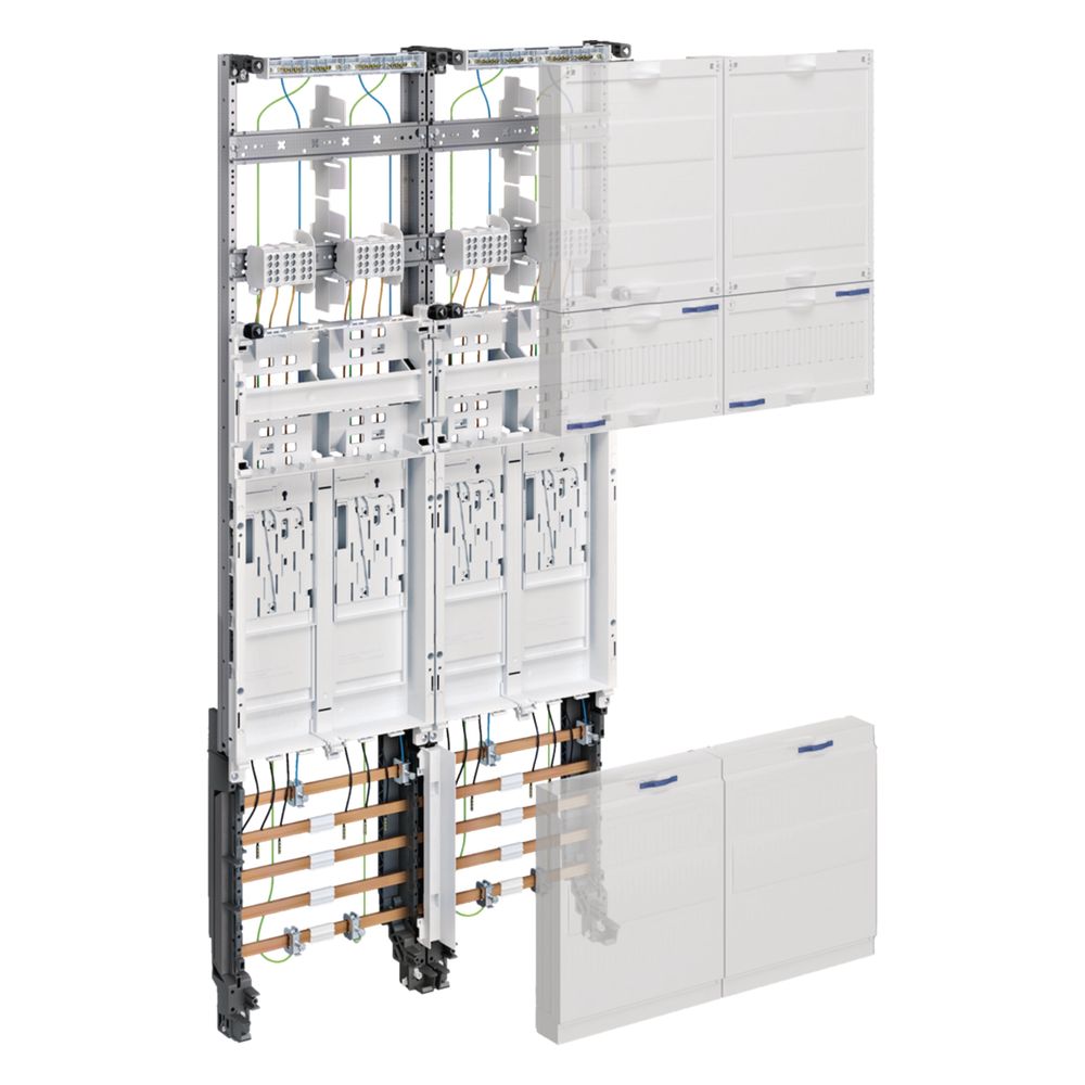 Hager coffret complet univers Z, eHZ, H 1050 mm, 4 zones, 2 champs, NRW, SH, HH, MV, Avacon