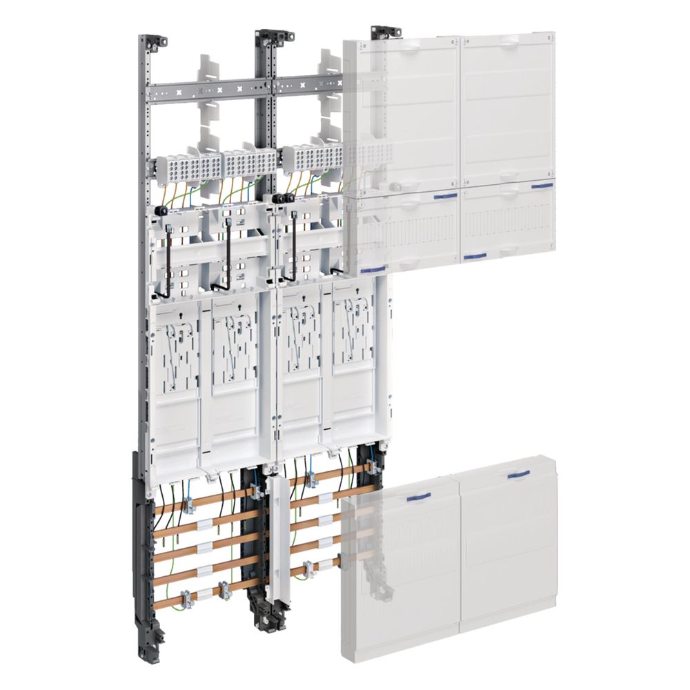 Hager Tableau complet universZ, 1050 mm, 4 emplacements compteurs, eHZ, DSS, 2 champs, version VEW-Saar
