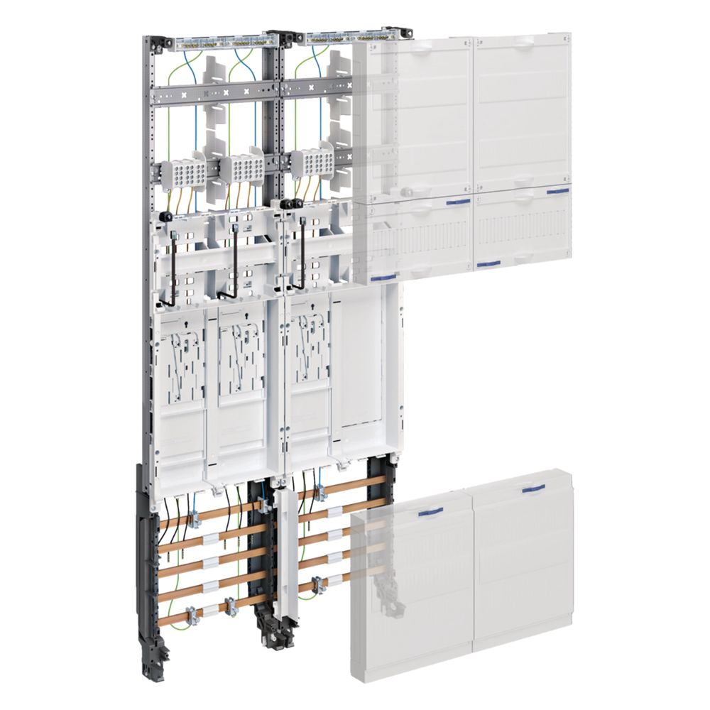 Hager Coffret complet, univers Z, 1050 mm, 3 emplacements de compteur/réserve, eHZ, DSS, 2 modules, exécution EnBW