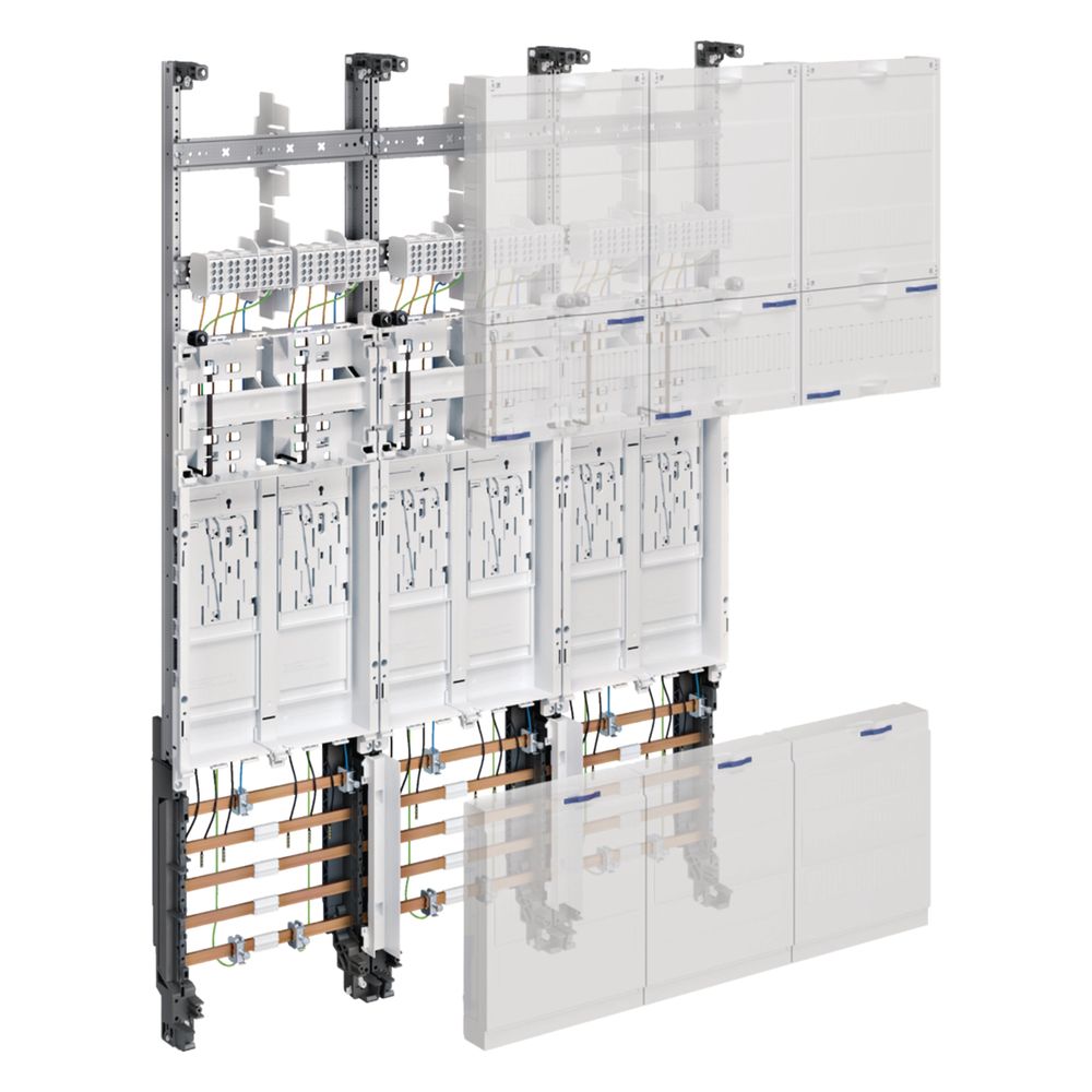 Hager tableau complet, univers Z, 1050 mm, 6 emplacements de compteur, eHZ, DSS, 3 champs, exécution VEW-Saar