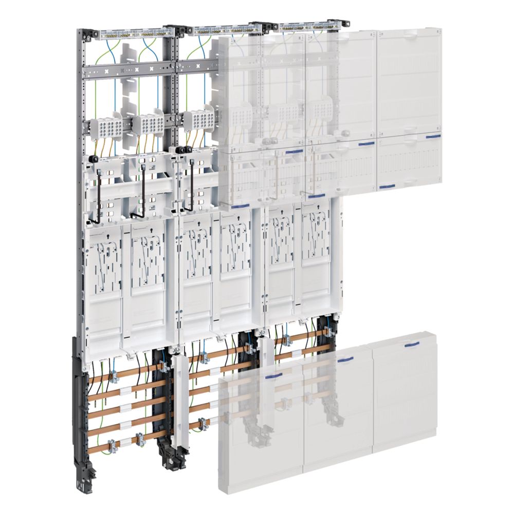 Hager tableau complet universZ, 1050 mm, 6 emplacements compteurs, eHZ, DSS, 3 champs, EnBW