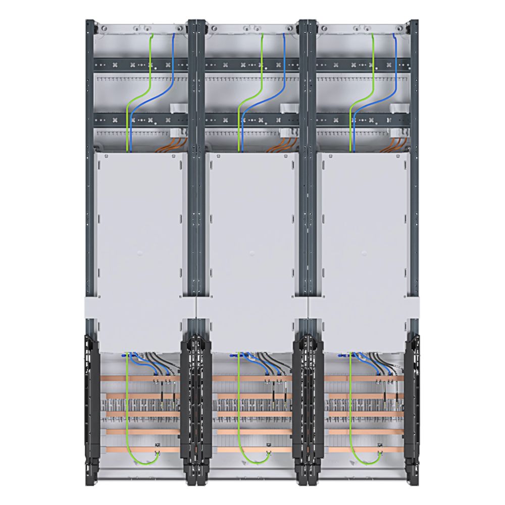 Hager tableau complet, univers Z, 1050 mm, 3 emplacements de compteur, 3 champs, exécution Hessen