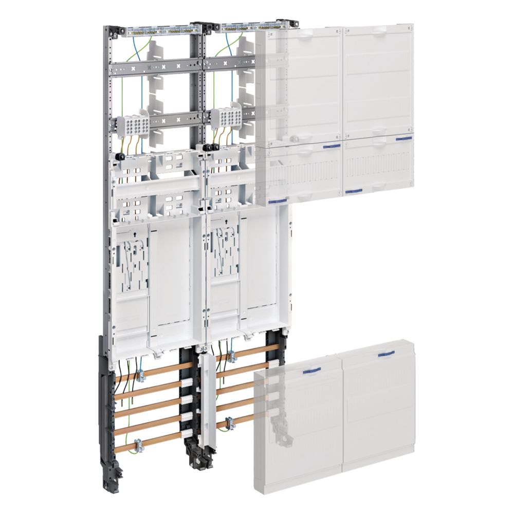 Hager tableau complet, univers Z, 1050 mm, 2 emplacements de compteur, eHZ, 2 champs, NRW, SH, HH, MV, Avacon
