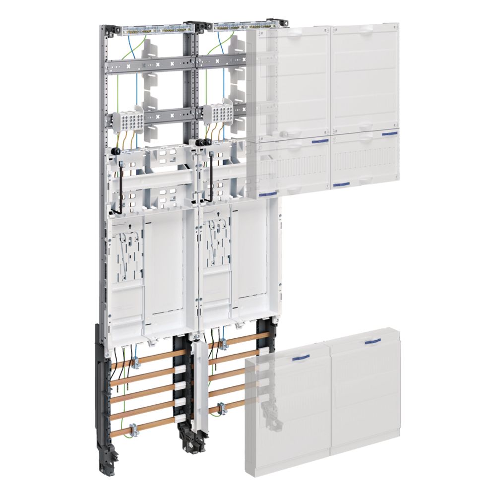 Hager tableau complet, univers Z, 1050 mm, 2 emplacements de compteur, BKE-I, OKK, 2 champs
