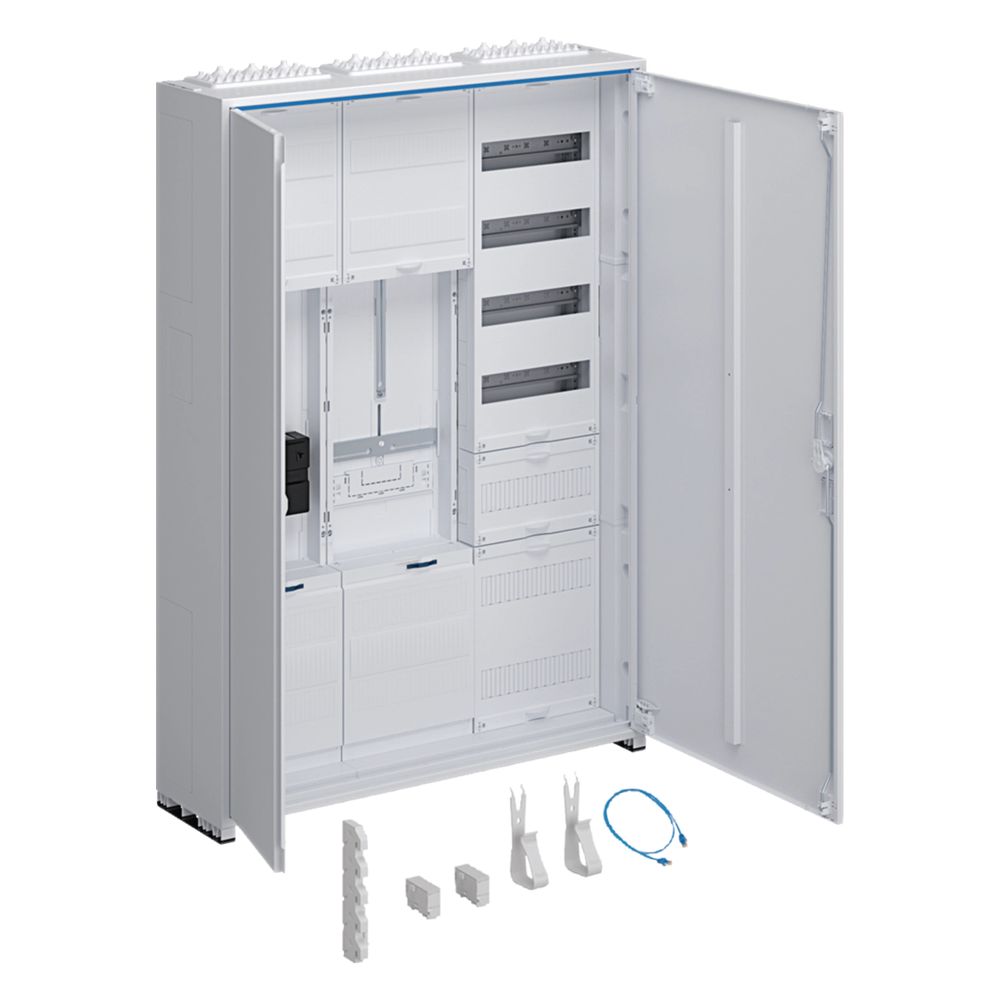 Hager tableau complet, univers Z, 1 emplacement de compteur, 3 pôles, 1 SG, APZ, VT5, H 1100 mm, 3 champs, ZSK, ESA, ZY3N1LS