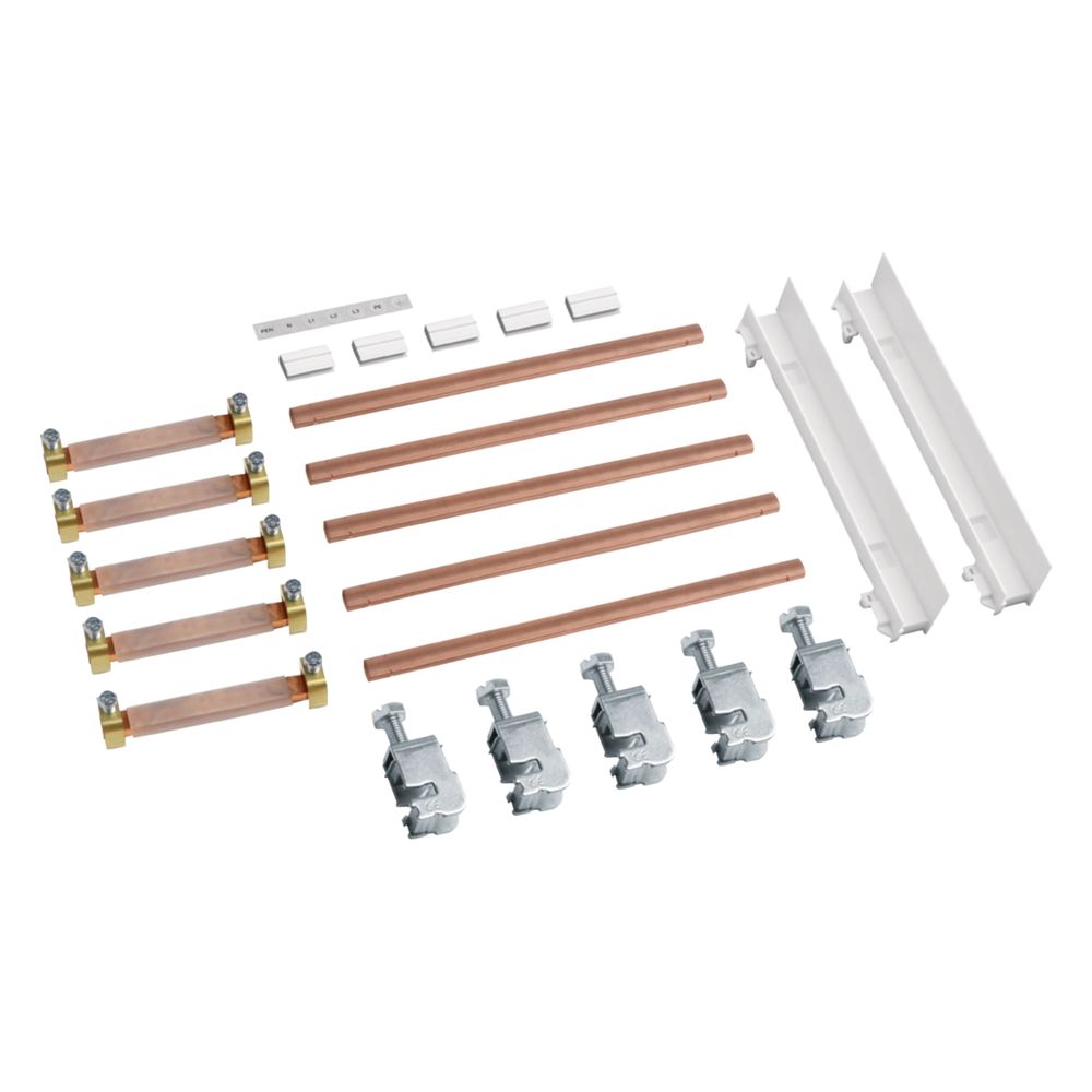 Connecteur de barres omnibus Hager pour 2 armoires universelles Z, 5 pôles, CU 12x5 mm, 250 A