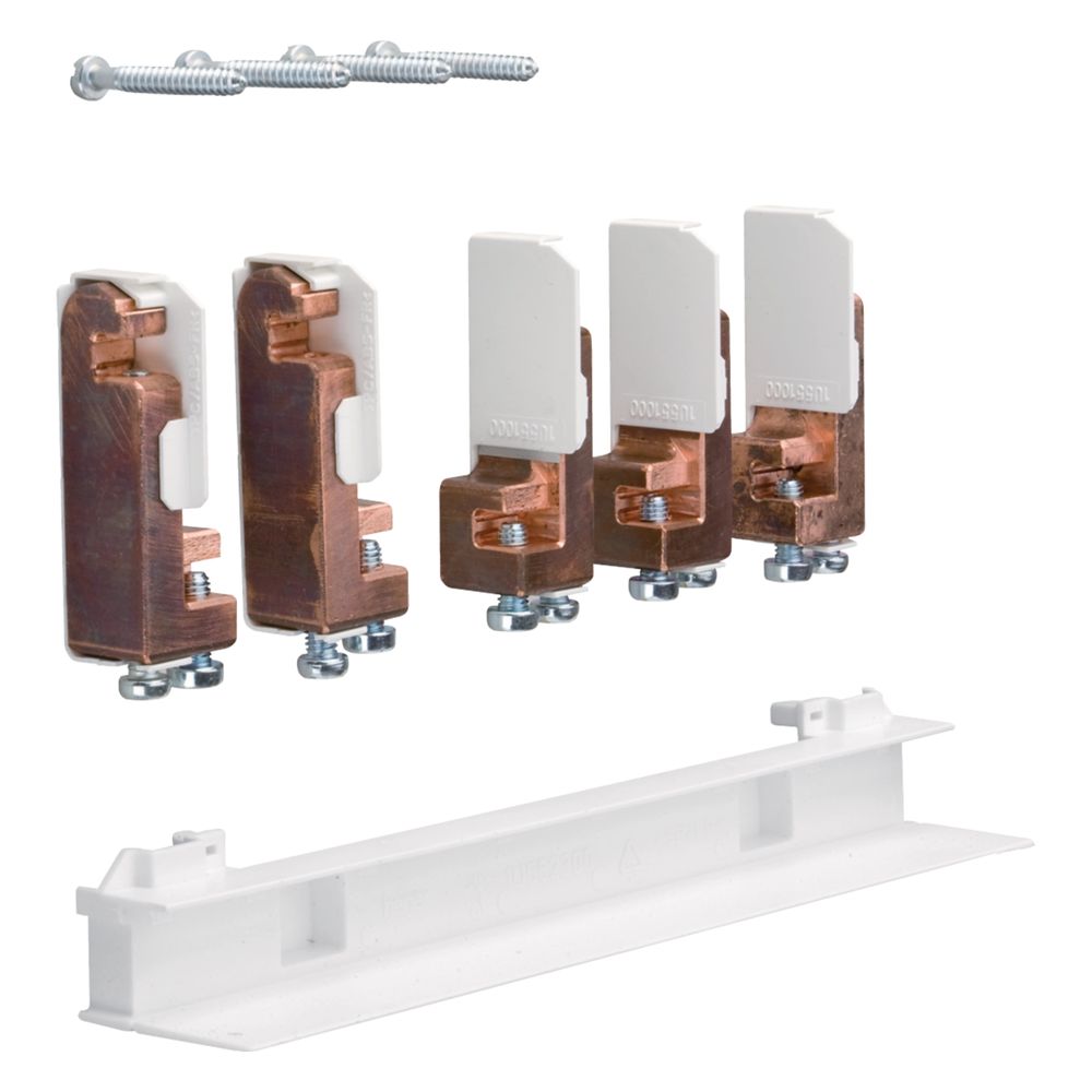 Hager Connecteur de barrettes de distribution, univers Z, champ/champ, niveaux inégaux, 5 pôles, CU 12x5mm, 250A