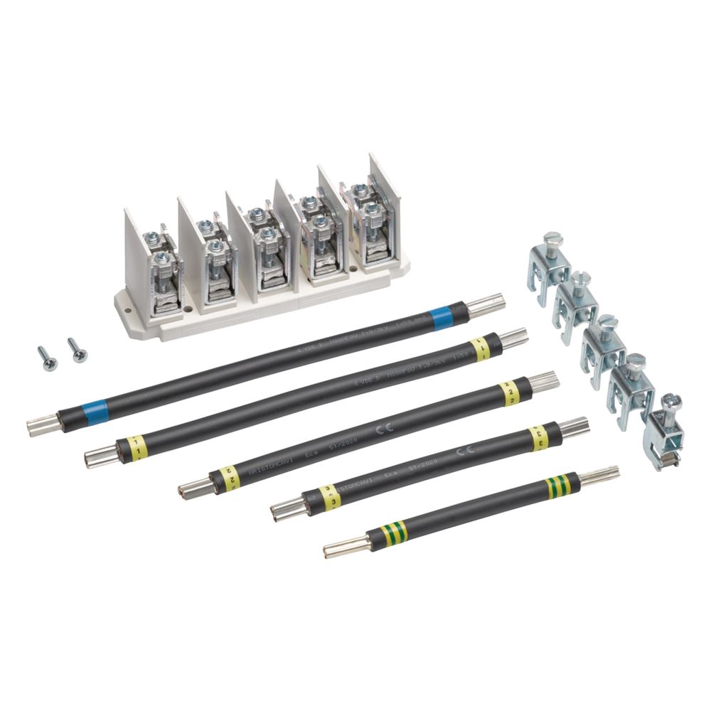 Kit de connexion Hager, universel, 5 pôles, serrage 35-95 mm², câble 50 mm², pour U84LU, entrée par le bas
