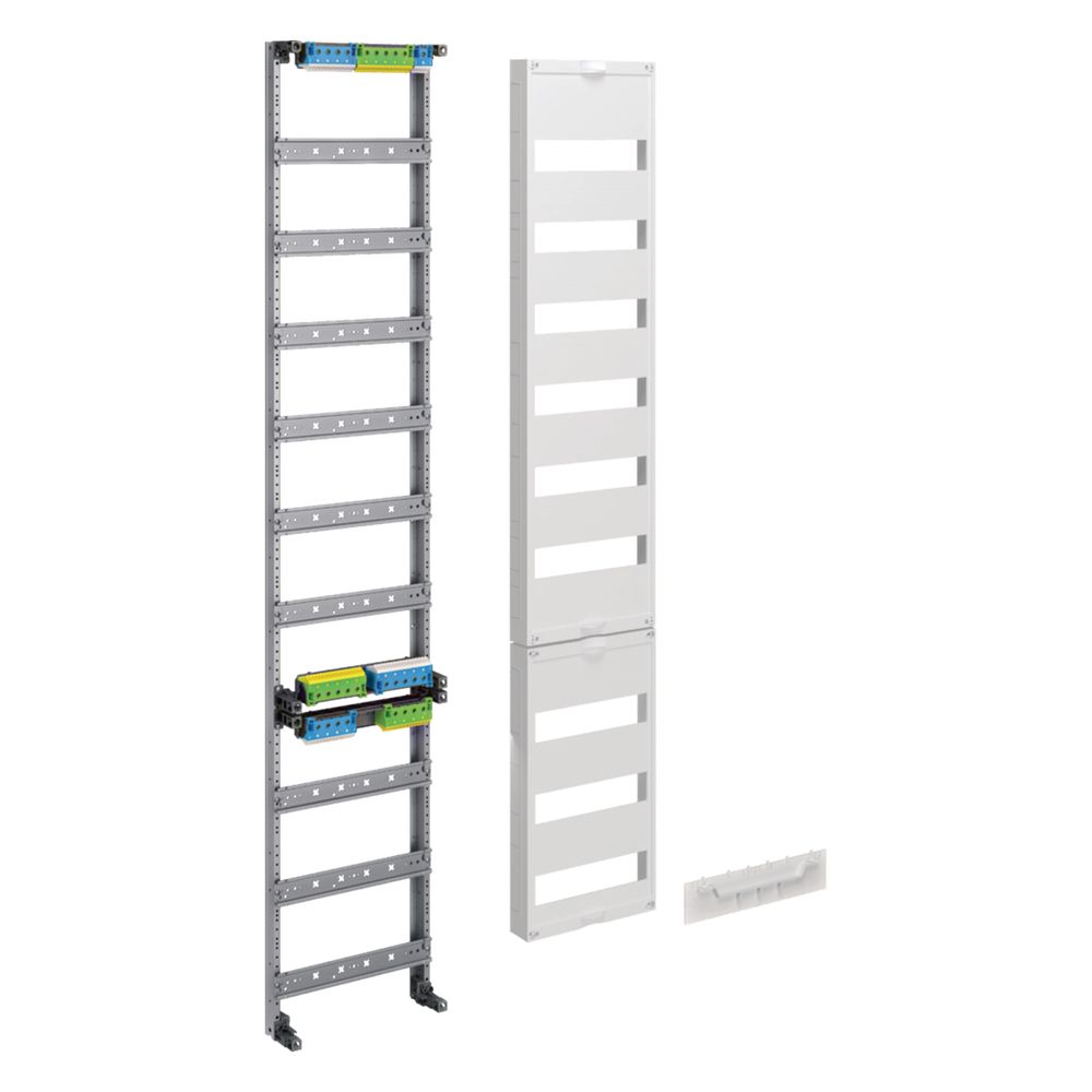 Panneau de distribution Hager Univers Z, hauteur 1350 mm, 9 rangées, 1 champ, PE/N horizontal