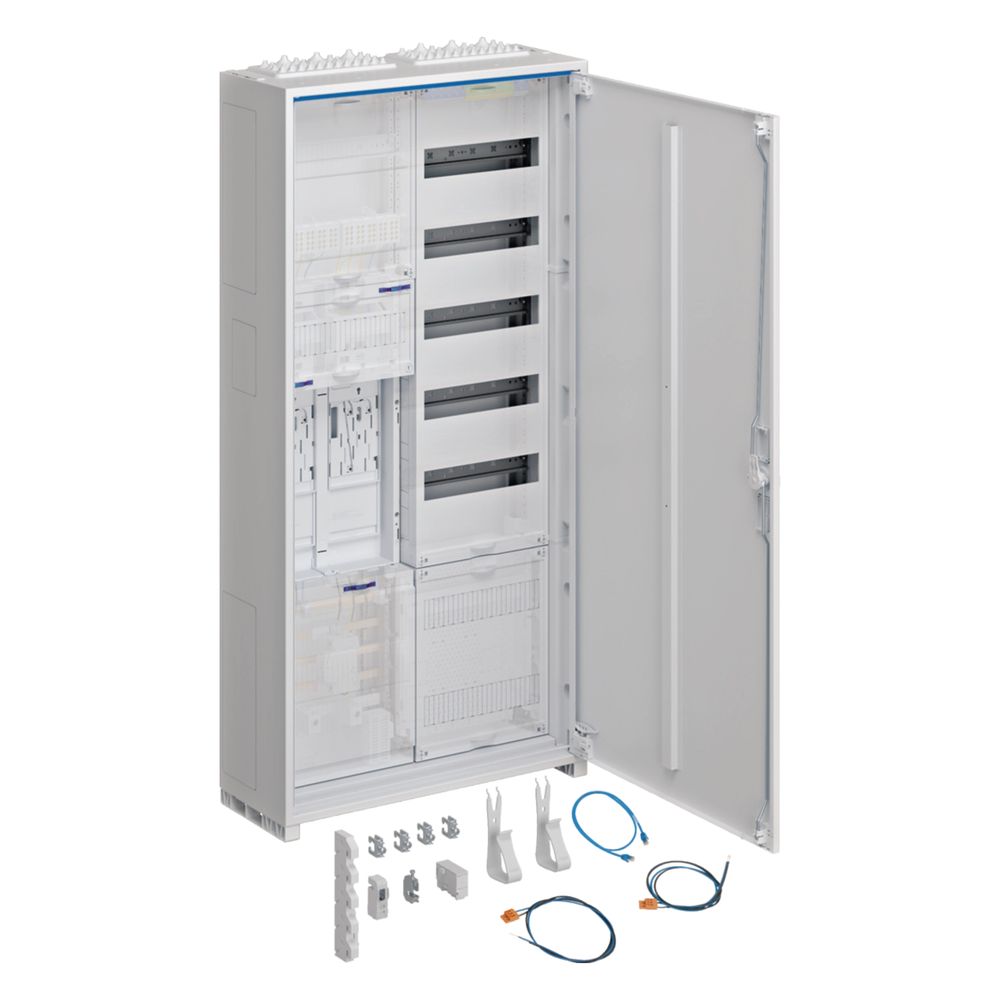Armoire complète Hager, univers Z, 2 emplacements de compteur, BKE-I, APZ, VT5, H 1100 mm, 2 champs