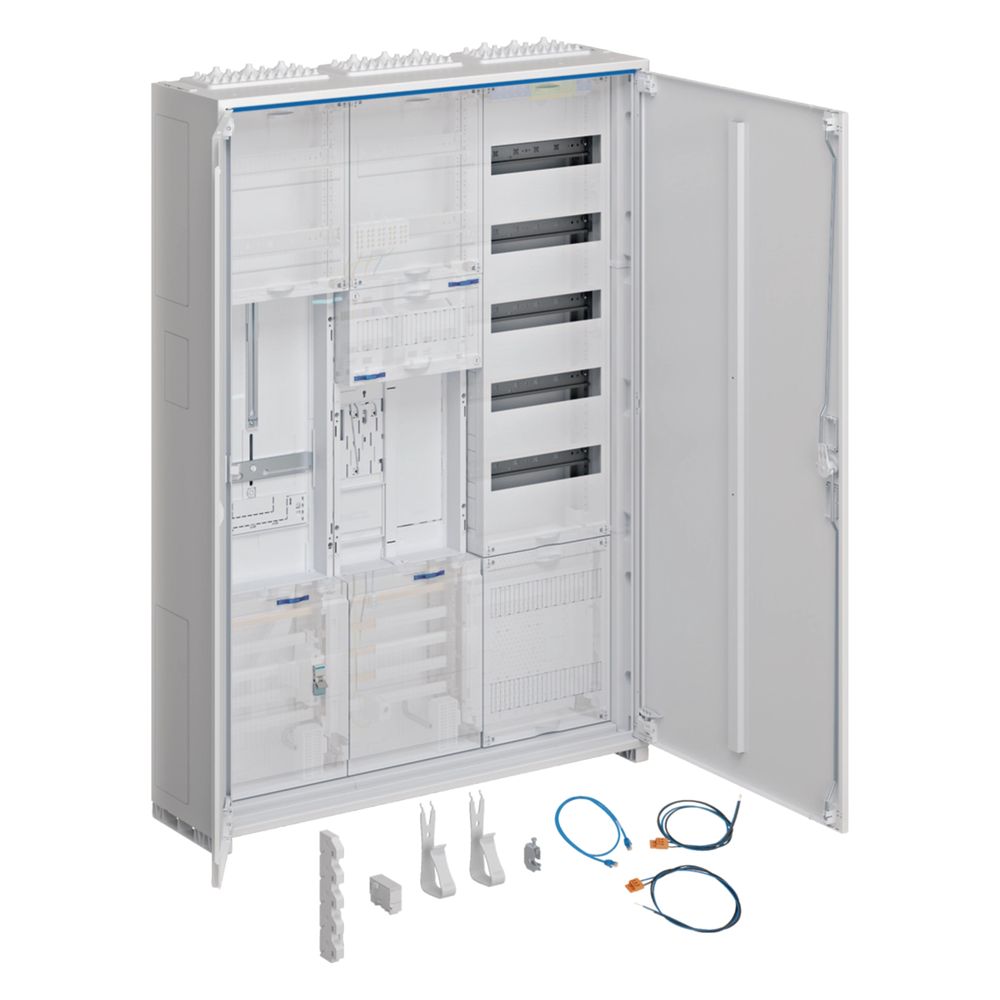 Armoire électrique complète Hager univers Z, 1 ZP, 1 SG, BKE-I, APZ, VT5, H 1100 mm, 3 champs