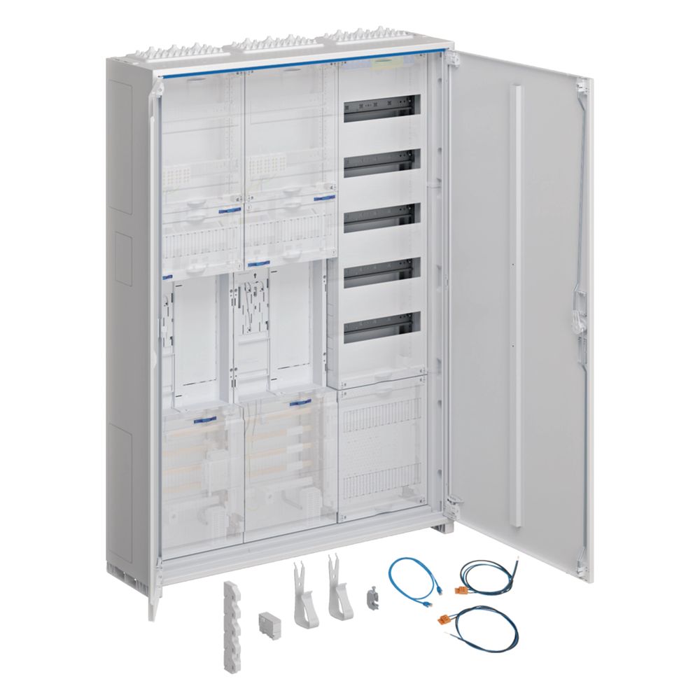 Armoire électrique complète univers Z, 2 emplacements compteurs, BKE-I, APZ, VT5, H 1100 mm, 3 compartiments