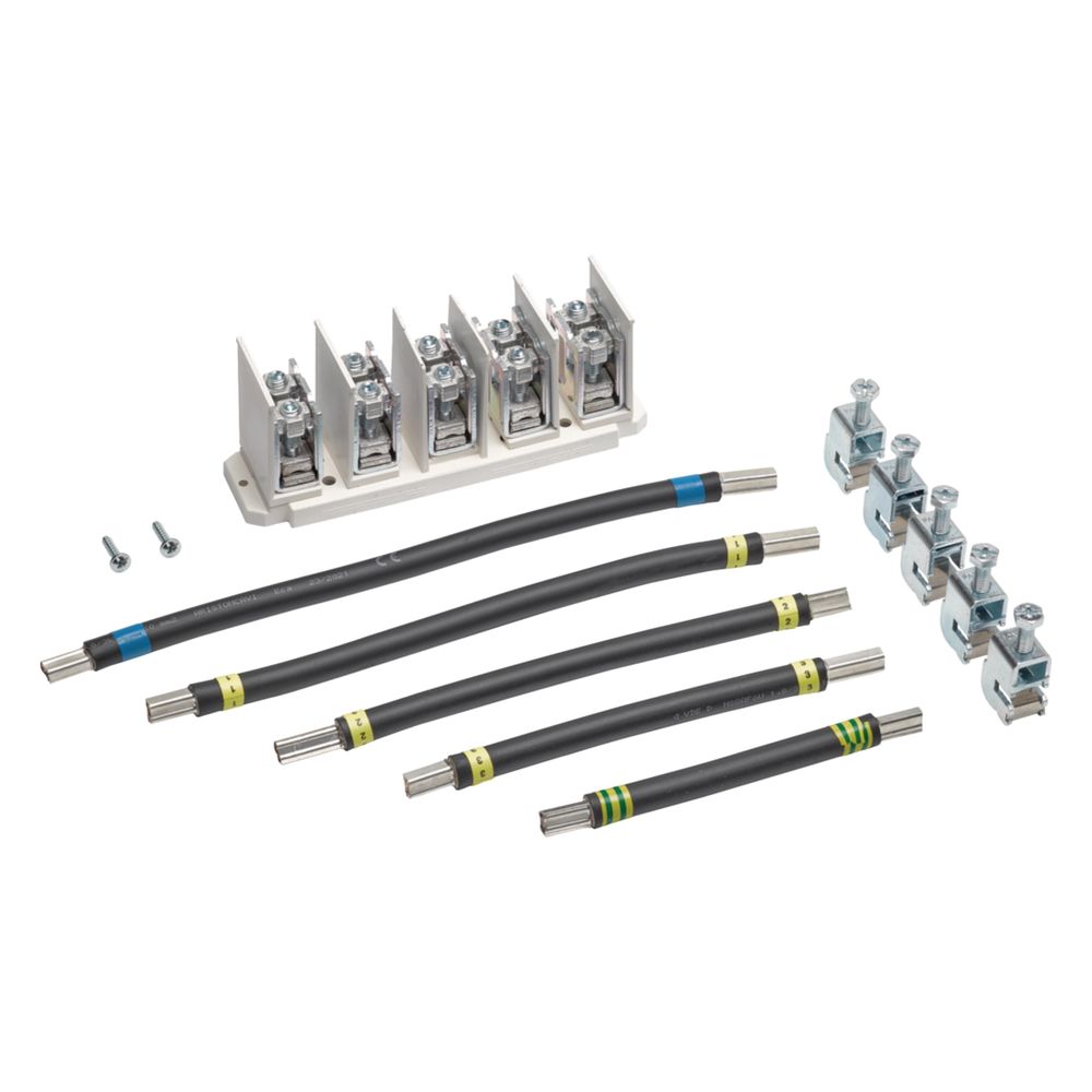 Hager Kit de connexion universel, 5 pôles, section de serrage 35-95 mm², câble 50 mm², pour U84LU, insertion par le bas