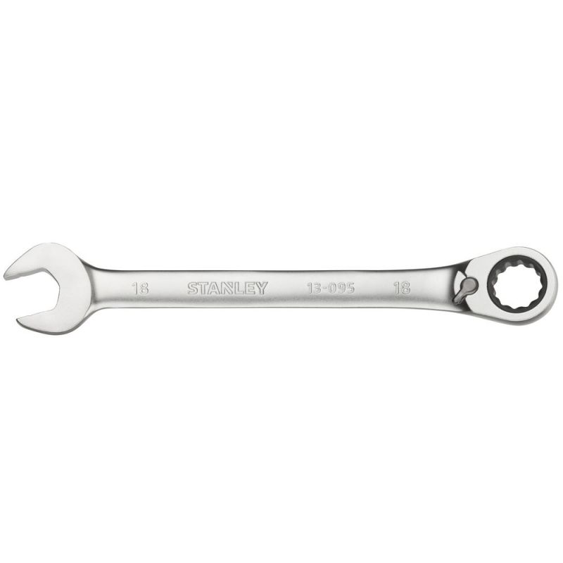 STANLEY FATMAX clé à molette avec cliquet 18 mm, 72 dents, 12 pans, coudée à 15°