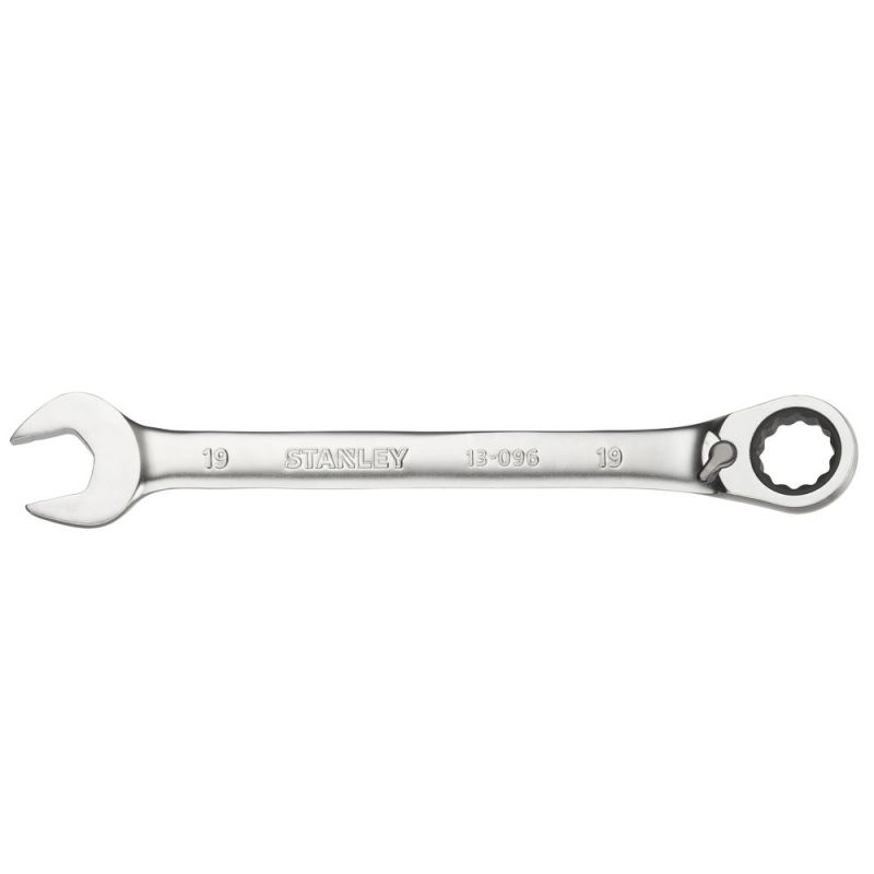 STANLEY FATMAX clé à molette avec cliquet 19 mm, 72 dents, 12 pans, coudée à 15°