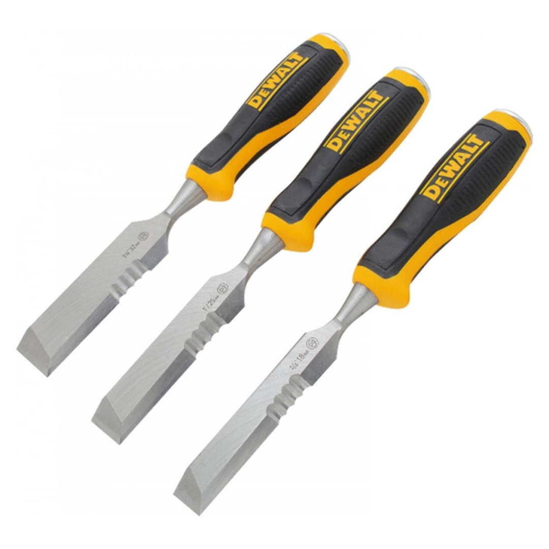 Jeu de 3 ciseaux à bois DeWALT