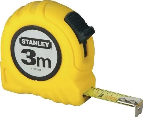 Mètre ruban Stanley 8 m x 25 mm, graduation mm/cm, version capsule, blocage
