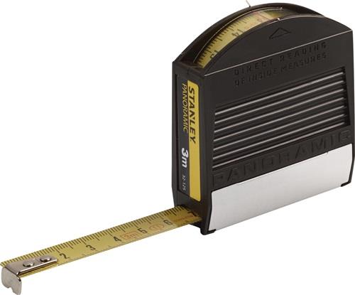Stanley Mètre ruban Panoramic 3m/12,7mm avec fenêtre de visualisation