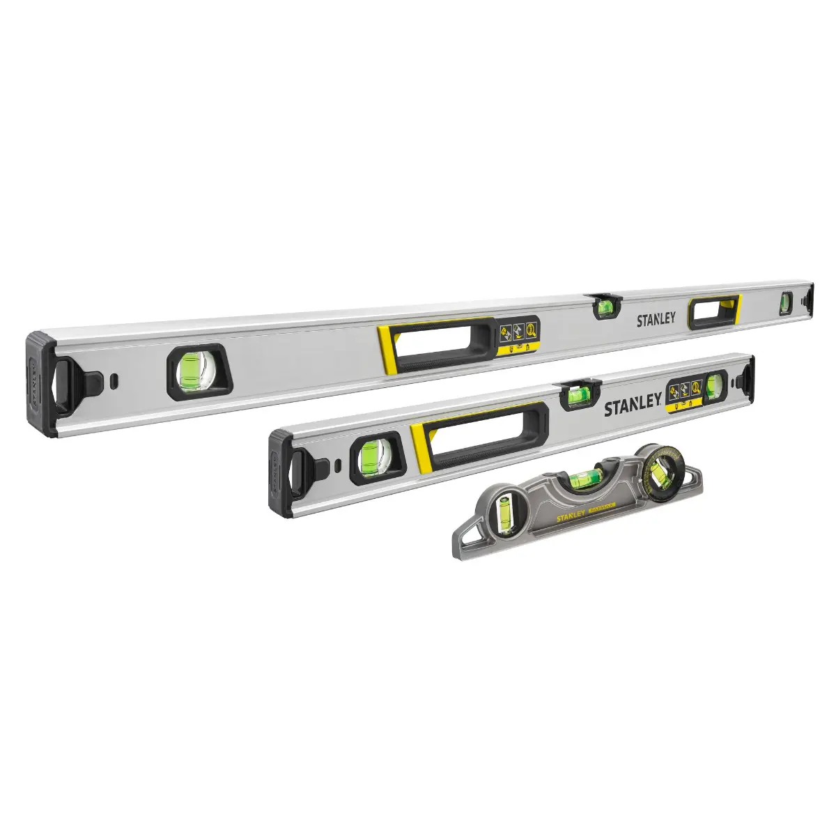 STANLEY FATMAX Xtreme Hohlprofil-Wasserwaagen - Pack promo - Set 3 pièces avec niveau torpedo (60 cm et 120 cm)
