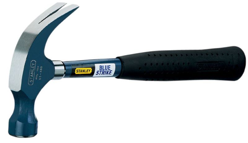 Marteau de charpentier Stanley Blue Strike 450 g L. 325 mm griffe polie manche en acier