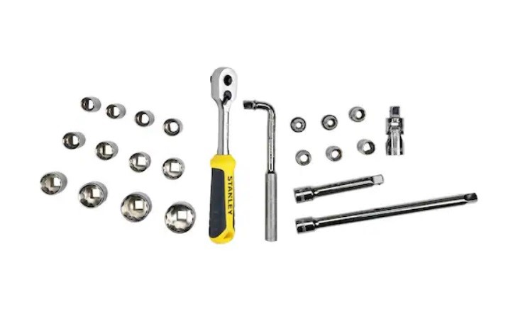 Set de clés à douille et accessoires 1/2" modulaires Stanley, 23 pièces