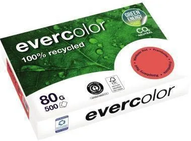 Papier recyclé Clairefontaine Evercolor DIN A4 80 g/m² framboise 1 pack = 500 feuilles