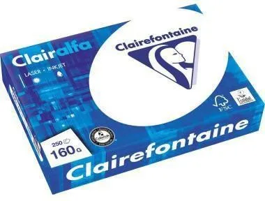 Papier multifonction Clairefontaine 2618C A4 160 g/m² blanc - 250 feuilles/paquet