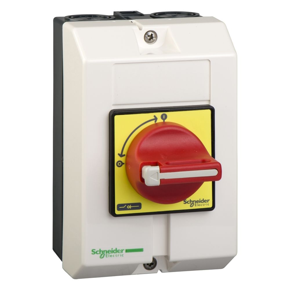 Sectionneur de sécurité à coupure sous charge TeSys VCF02GE Schneider Electric, 3 pôles 10A 690V IP65, rouge/jaune