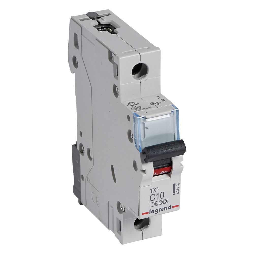 Disjoncteur Legrand TX3 C 10A, unipolaire, 10kA, 1 module, 404169
