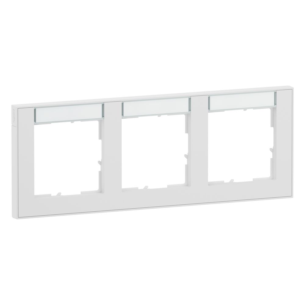 Cadre Legrand SEANO+ 3-fold horizontal, 87x229x9,8 mm, thermoplastique, blanc ultra