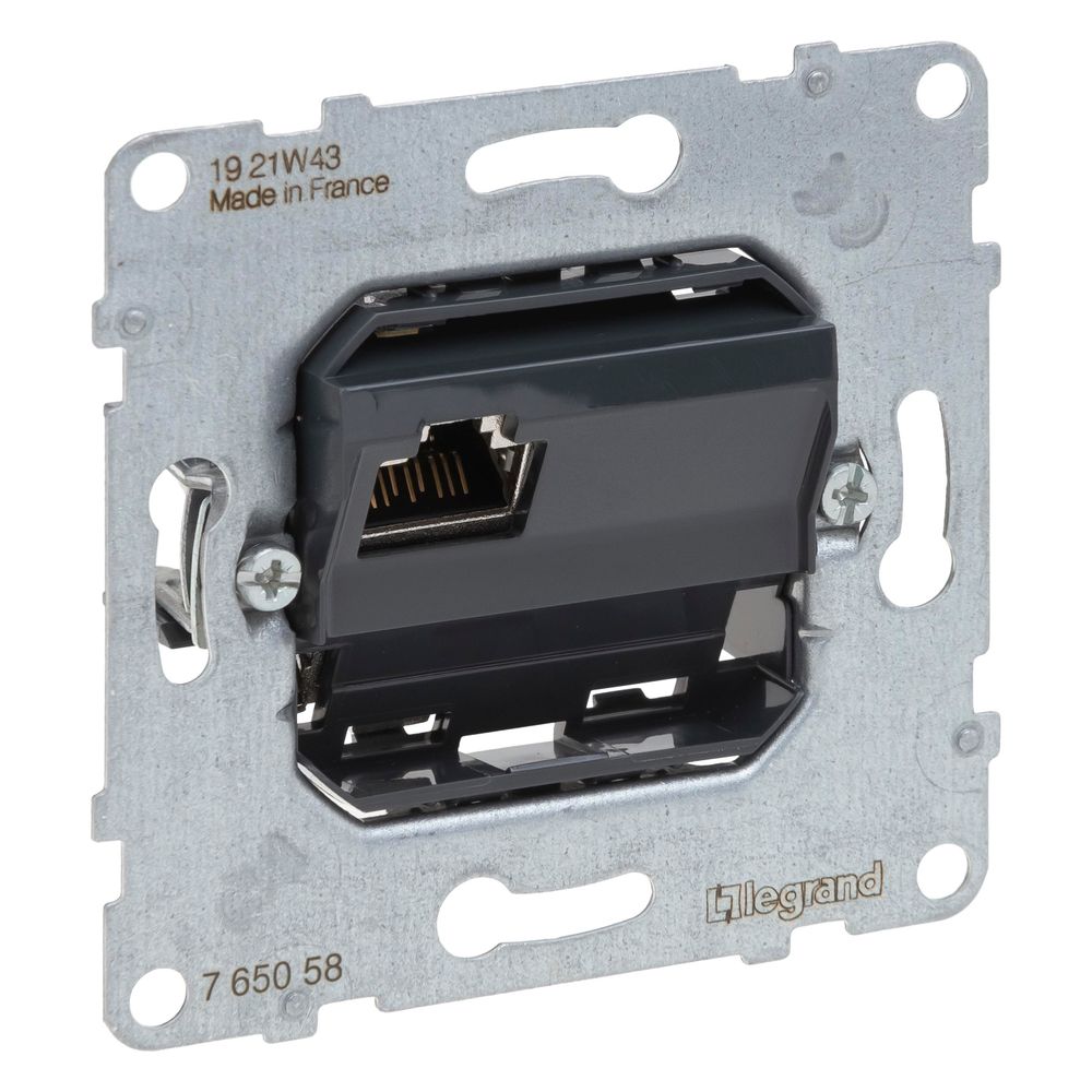 Legrand boîte de dérivation SEANO RJ45 Cat. 6A, encastrée, 72,9x72,9x36 mm, avec protection anti-poussière, 765058
