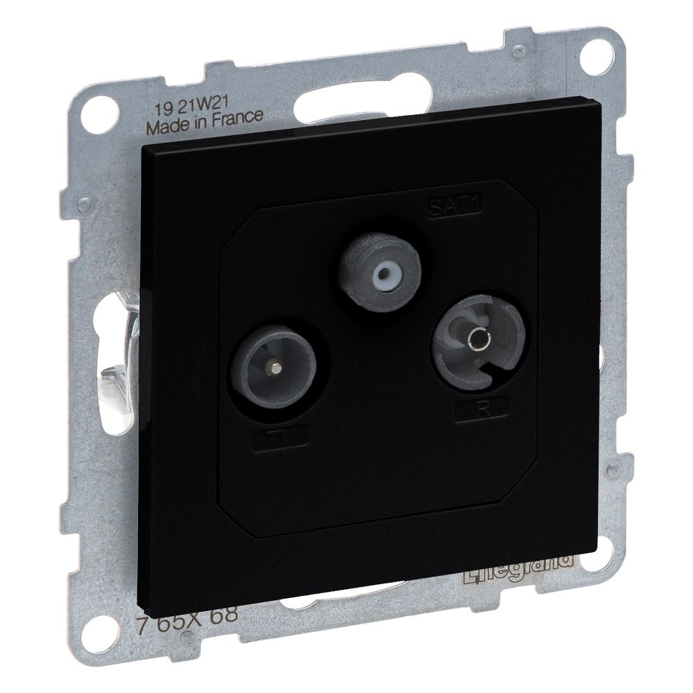 Legrand boîte de dérivation SEANO 765368, 14 dB, encastrée, plastique, noir laqué