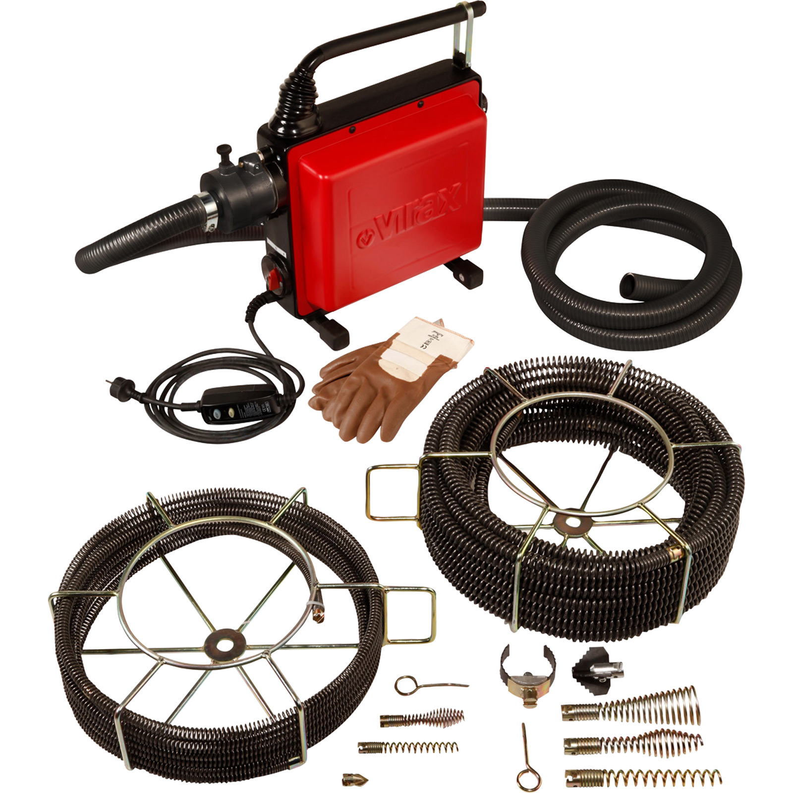Déboucheur de canalisation VIRAX VAL 96QC + spirale à âme plastique – 293133